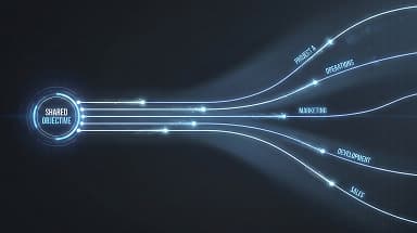 Abstract visualization of diverging tracks