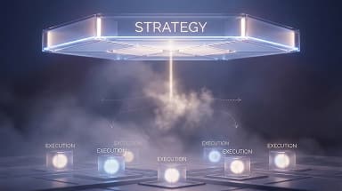 Abstract visualization of the strategy gap